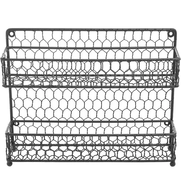mygift | Kitchen | Farmhouse Style Metal Wire Spice Rack Wall Mount Or ...